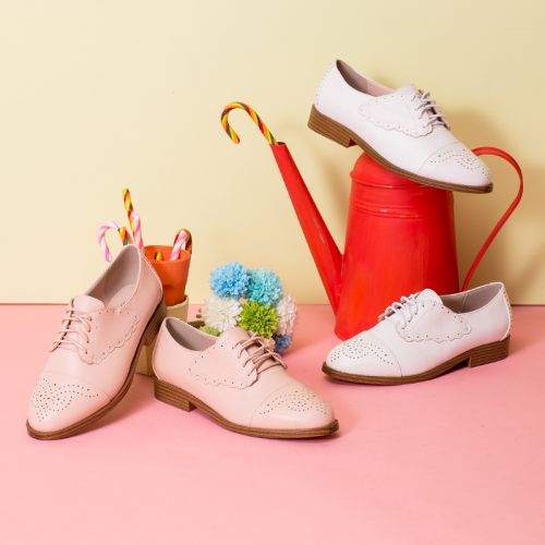 Chaussures de printemps femme en PU SELFTREND ronde avec lacets, creux - Angleterre semelle caoutchouc Ref 1002278