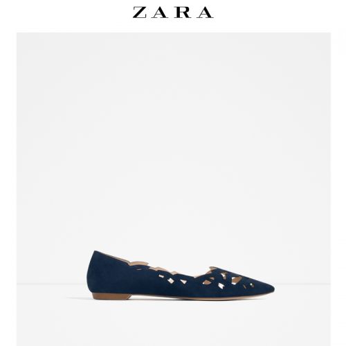 Chaussures de printemps femme en peau mouton, En plus moutons / daim moutons, ZARA pointu creux - Europe semelle