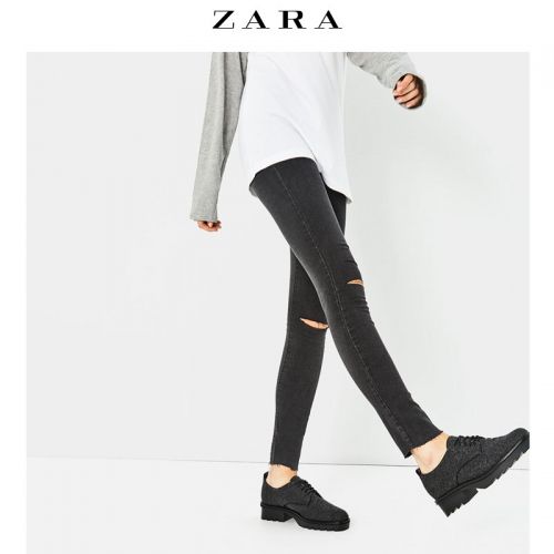 Chaussures de printemps femme en Une variété matériaux épissure ZARA tête carrée étanche - Europe semelle caoutchouc Ref 
