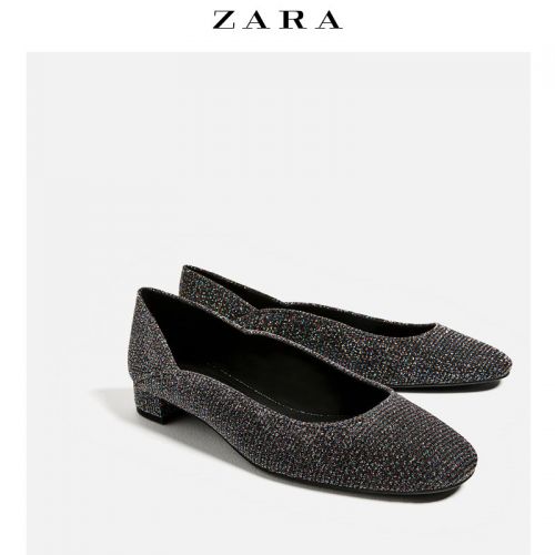 Chaussures de printemps femme en polyester ZARA ronde paillette - Europe semelle caoutchouc Ref 1002307