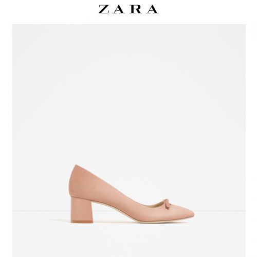 Chaussures de printemps femme en polyester ZARA tête carrée arc - Europe semelle caoutchouc Ref 1002311