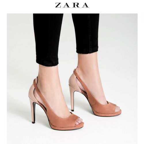 Chaussures de printemps femme en polyester ZARA Tête poisson - Europe semelle caoutchouc Ref 1002315