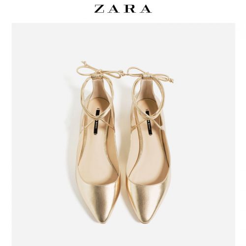 Chaussures de printemps femme en PU ZARA pointu avec lacets - Europe semelle caoutchouc Ref 1002320