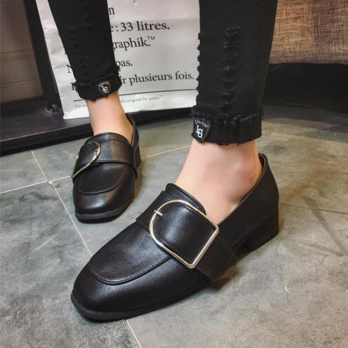 Chaussures de printemps femme en PU CRRCRRCRR tête carrée boucle ceinture - Europe semelle caoutchouc Ref 100