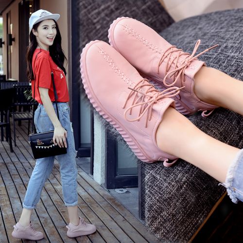 Chaussures de printemps femme en PU CRRCRRCRR ronde avec lacets - semelle caoutchouc Ref 1002394