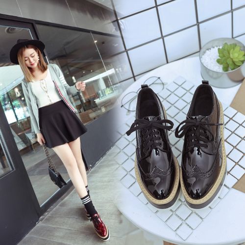 Chaussures de printemps femme en PU CRRCRRCRR ronde Génoise - Angleterre semelle fond composite Ref 1002400