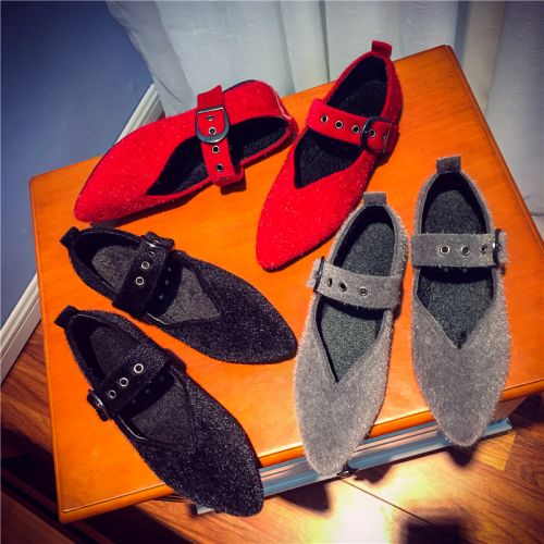 Chaussures de printemps femme en CRRCRRCRR pointu ouverture profonde, Ceinture décoration - semelle caoutchouc Ref