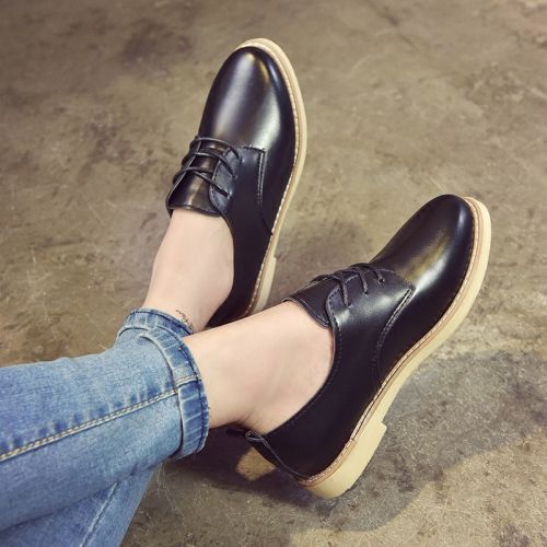 Chaussures de printemps femme en PU ronde avec lacets - semelle TPR Ref 1002458
