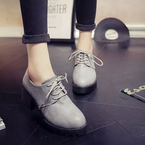 Chaussures de printemps femme en PU ronde avec lacets, - semelle caoutchouc Ref 1002459