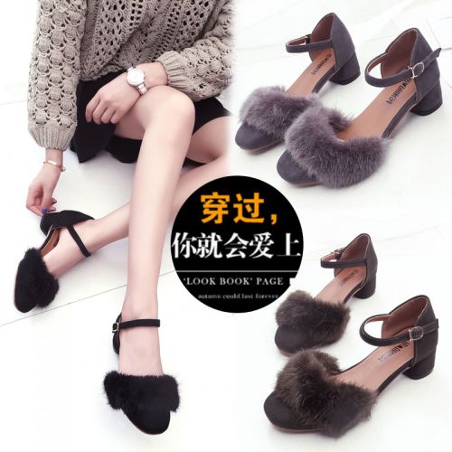 Chaussures de printemps femme en FURREZIO ronde - semelle caoutchouc Ref 1002473