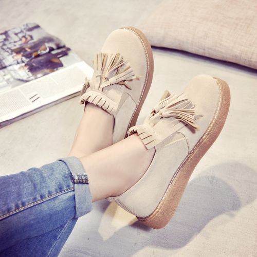 Chaussures de printemps femme en PU ronde houppe - semelle TPR Ref 1002474