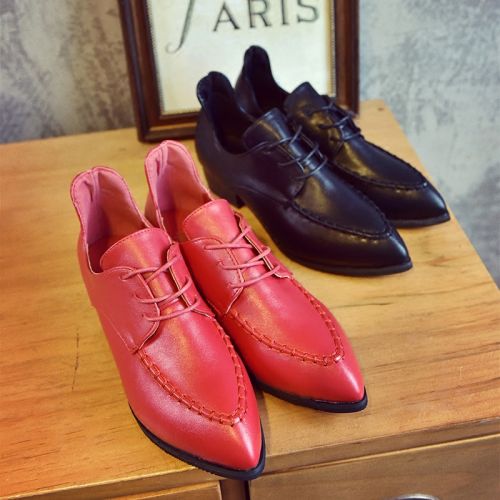 Chaussures de printemps femme en PU ronde avec lacets, - semelle caoutchouc Ref 1002477