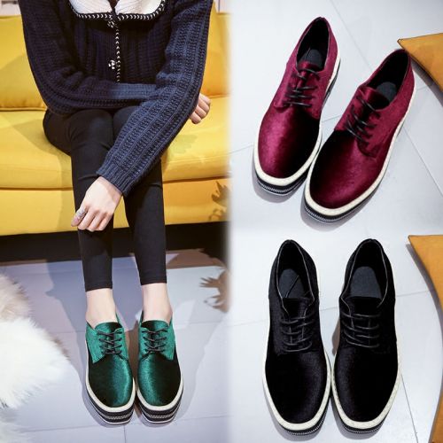 Chaussures de printemps femme en FURREZIO tête carrée avec lacets, Génoise, étanche - Angleterre semelle polyurétha