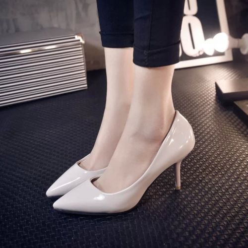 Chaussures de printemps femme en PU pointu ouverture profonde- semelle fond composite - Ref 1002494