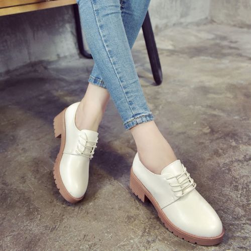 Chaussures de printemps femme en PU FURREZIO ronde ouverture profonde, avec lacets, - Angleterre semelle p