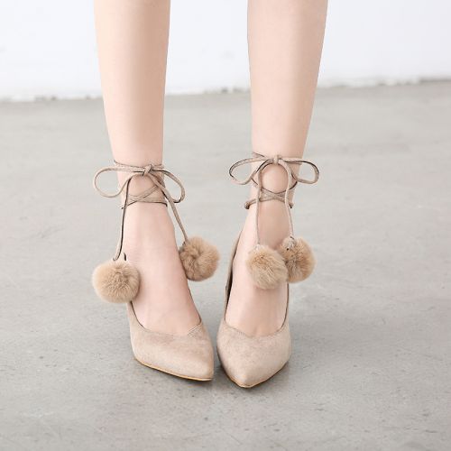 Chaussures de printemps femme en vache, Nubuck, pointu avec lacets - Europe Ref 1002499