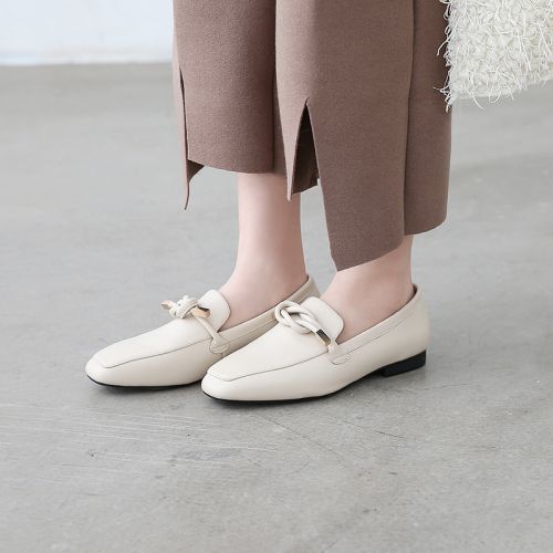 Chaussures de printemps femme en PU tête carrée ouverture profonde- Europe - Ref 1002500