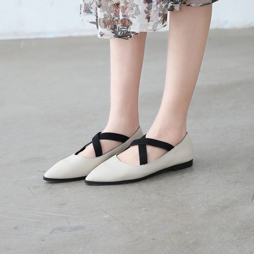 Chaussures de printemps femme en PU pointu ouverture profonde, avec lacets - Europe Ref 1002501