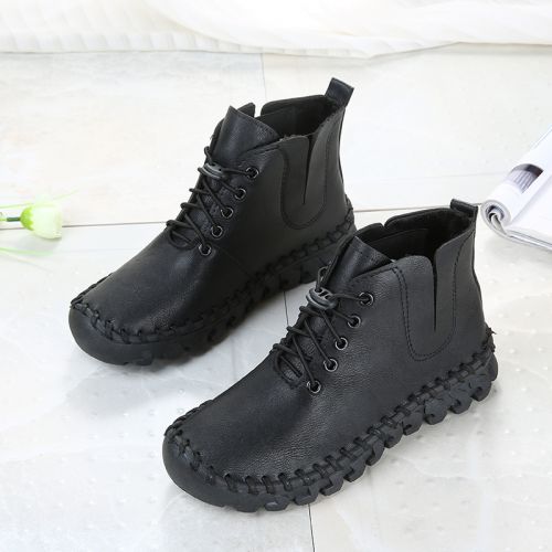 Chaussures de printemps femme en PU FURREZIO ronde avec lacets, étanche - semelle caoutchouc Ref 1002518