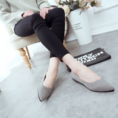 Chaussures de printemps femme en vache, Nubuck, ronde ouverture profonde- semelle caoutchouc - Ref 1002520