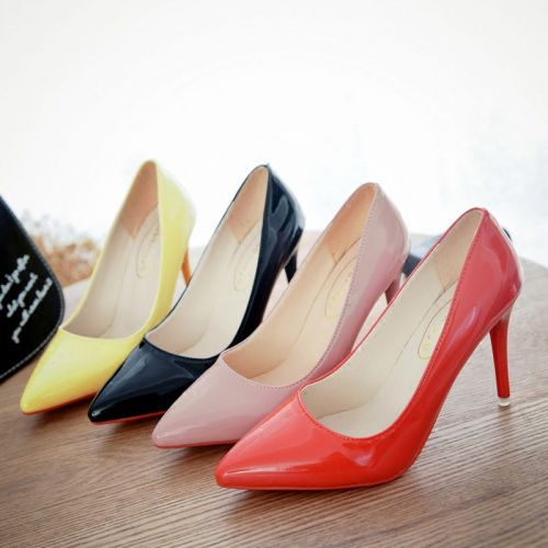Chaussures de printemps femme en PU pointu ouverture profonde, paillette, étanche - semelle caoutchouc Ref 1002521
