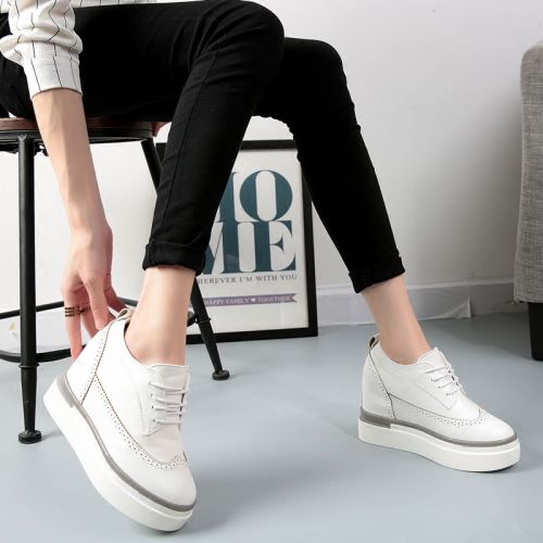 Chaussures de printemps femme en PU ronde avec lacets, Génoise - semelle polyuréthane Ref 1002530