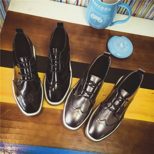 Chaussures de printemps femme en PU FURREZIO ronde avec lacets, Génoise - semelle caoutchouc Ref 1002575