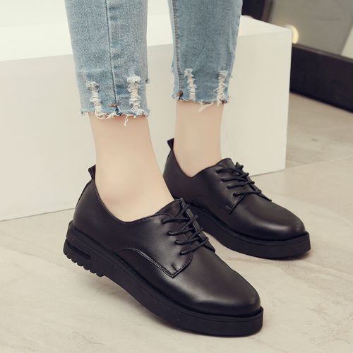 Chaussures de printemps femme en PU FURREZIO ronde ouverture profonde, avec lacets, Génoise - Angleterre semelle caou