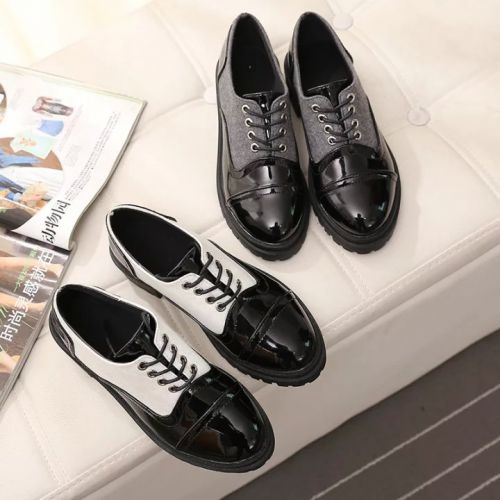 Chaussures de printemps femme en PU ronde avec lacets, Génoise - semelle polyuréthane Ref 1002606