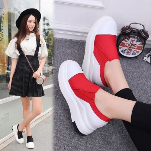 Chaussures de printemps femme en tissu ronde ouverture profonde, Modèles mélangées, Wedges, Génoise - semelle polyuréthane