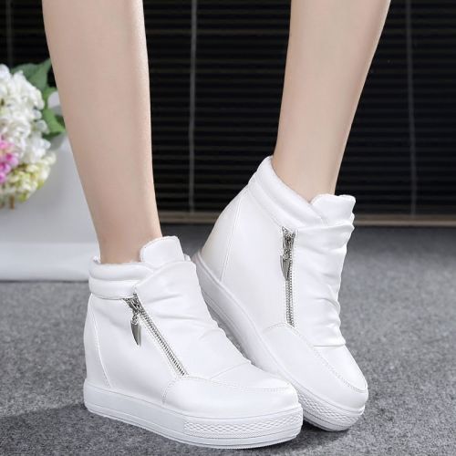 Chaussures de printemps femme en PU ronde avec lacets, Génoise - semelle caoutchouc Ref 1002615