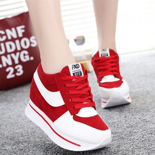 Chaussures de printemps femme en vache, Nubuck, ronde ouverture profonde, avec lacets, Wedges, Génoise, étanc