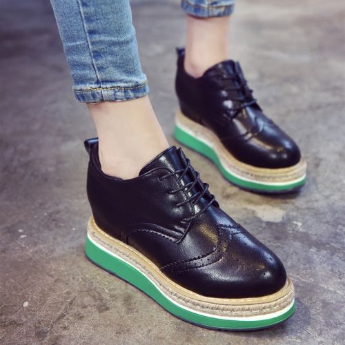 Chaussures de printemps femme en PU FURREZIO ronde avec lacets, Génoise - semelle polyuréthane Ref 1002641