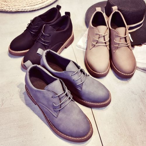Chaussures de printemps femme en PU ronde ouverture profonde, avec lacets - semelle TPR Ref 1002646