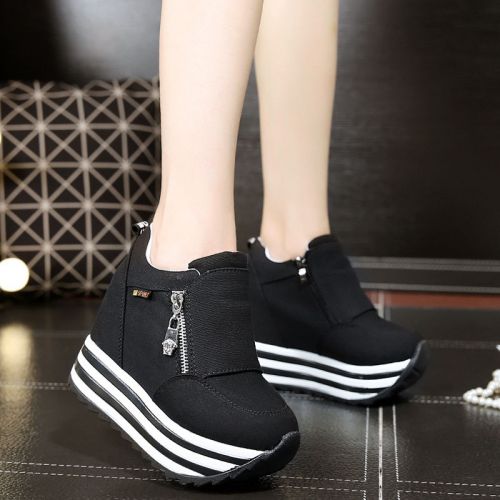 Chaussures de printemps femme en tissu ronde avec lacets, Génoise, étanche - Europe semelle caoutchouc Ref 1002666