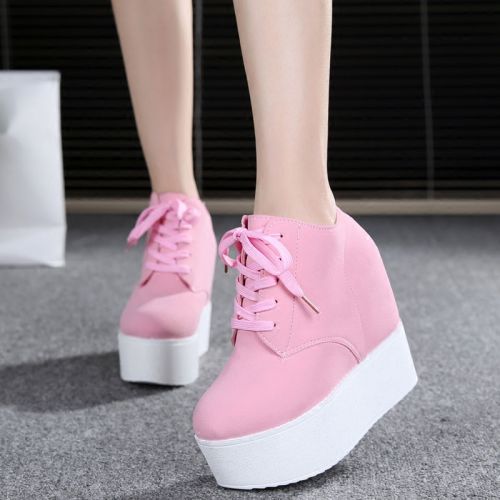 Chaussures de printemps femme en PU ronde ouverture profonde, avec lacets, Génoise - semelle polyuréthane Ref 1002671