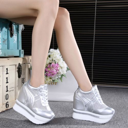 Chaussures de printemps femme en PU ronde engrener, Génoise - semelle caoutchouc Ref 1002679