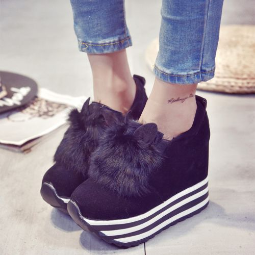 Chaussures de printemps femme en FURREZIO ronde - semelle caoutchouc Ref 1002687