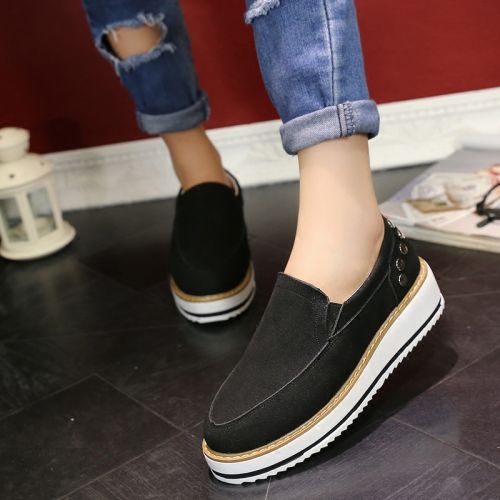 Chaussures de printemps femme en PU ronde ouverture profonde, rivet, Modèles mélangées, Wedges, Génoise - semelle polyurétha