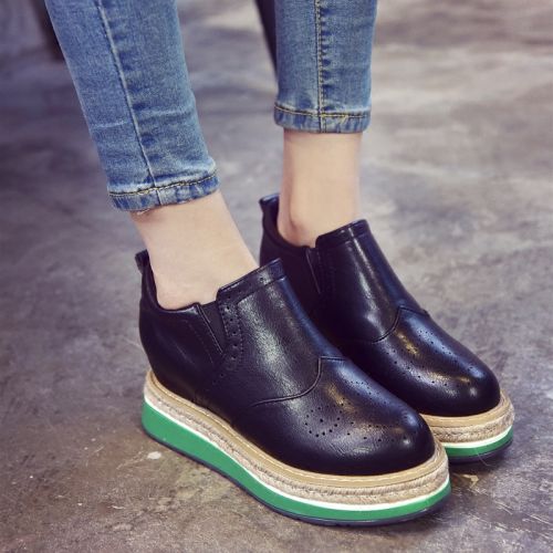 Chaussures de printemps femme en fibre Superfine FURREZIO ronde avec lacets, Modèles mélangées, Wedges, étanche - semelle c