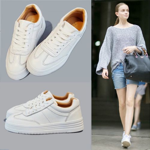 Chaussures de printemps femme en Une variété matériaux épissure ronde avec lacets, arc, T-strap - collège semelle caou