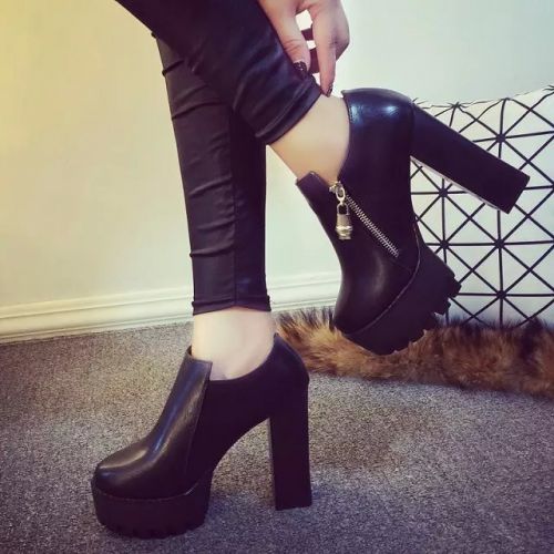 Chaussures de printemps femme en PU ronde étanche - Europe semelle caoutchouc Ref 994189