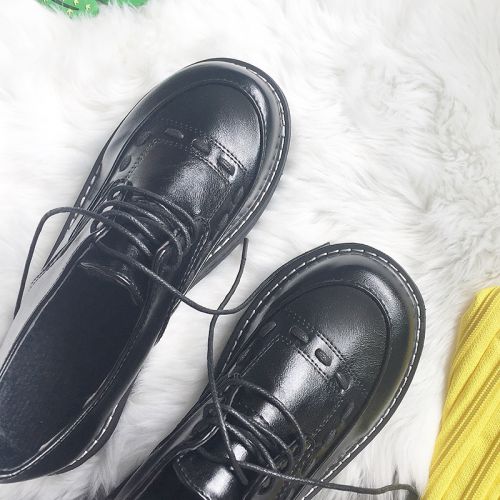 Chaussures de printemps femme en PU ronde avec lacets, étanche - Ref 994196