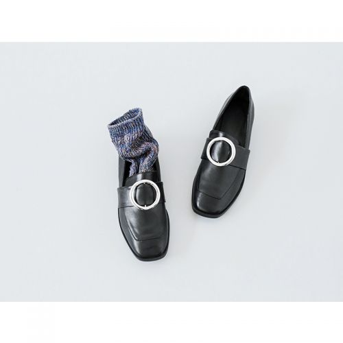 Chaussures de printemps femme en PU CBOMB tête carrée décoration métallique - Ref 994211
