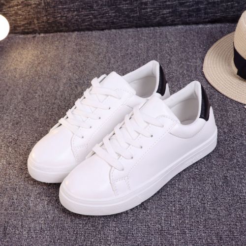 Chaussures de printemps femme en PU ronde avec lacets, Modèles mélangées, étanche - collège semelle caoutchou