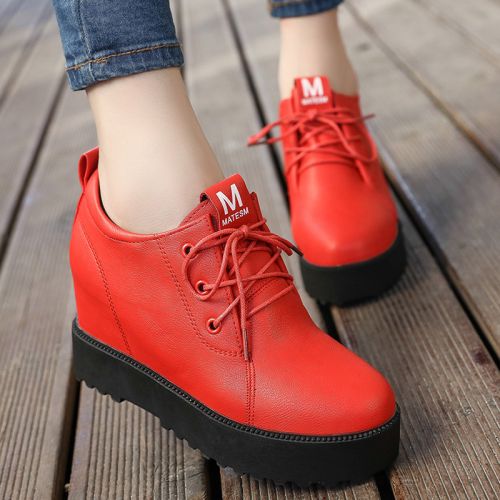 Chaussures de printemps femme en PU MANWAN WALK ronde ouverture profonde, avec lacets, Génoise, étanche, Avec une combi