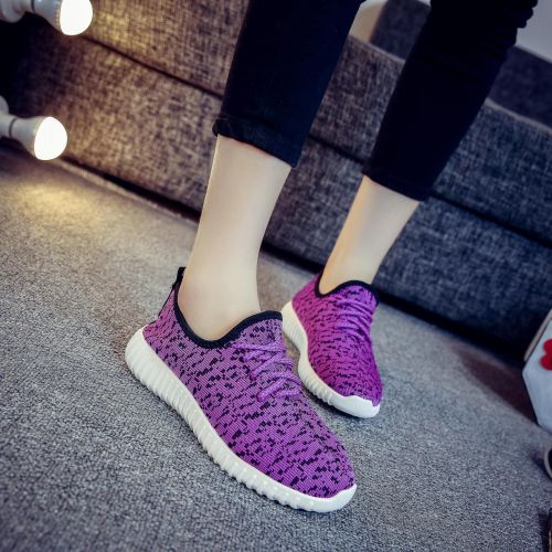 Chaussures de printemps femme en tissu ronde avec lacets - semelle plastique Ref 994243