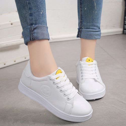 Chaussures de printemps femme en PU ronde ouverture profonde, avec lacets - semelle caoutchouc Ref 994251