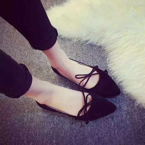 Chaussures de printemps femme en tissu pointu arc - semelle caoutchouc Ref 994277