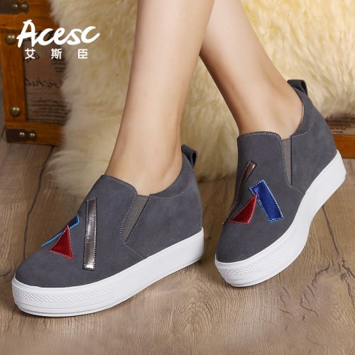 Chaussures de printemps femme en vache, Nubuck, ACESC ronde Wedges - loisir semelle caoutchouc Ref 994290